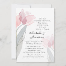 Pink Gray Tulips Moderne Christliche Hochzeit mit 
