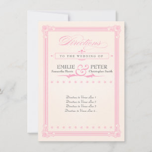 Pink, Gray und Cream Poster Style Route Card Einladung