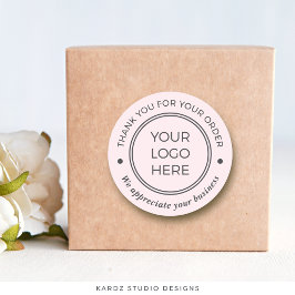 PInk Gray Vielen Dank für Ihre Bestellung Round St Runder Aufkleber