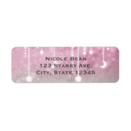 Pink Gray White Moon & Stars Celestial Baby Dusche