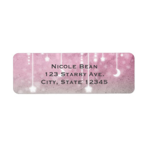 Pink Gray White Moon & Stars Celestial Baby Dusche