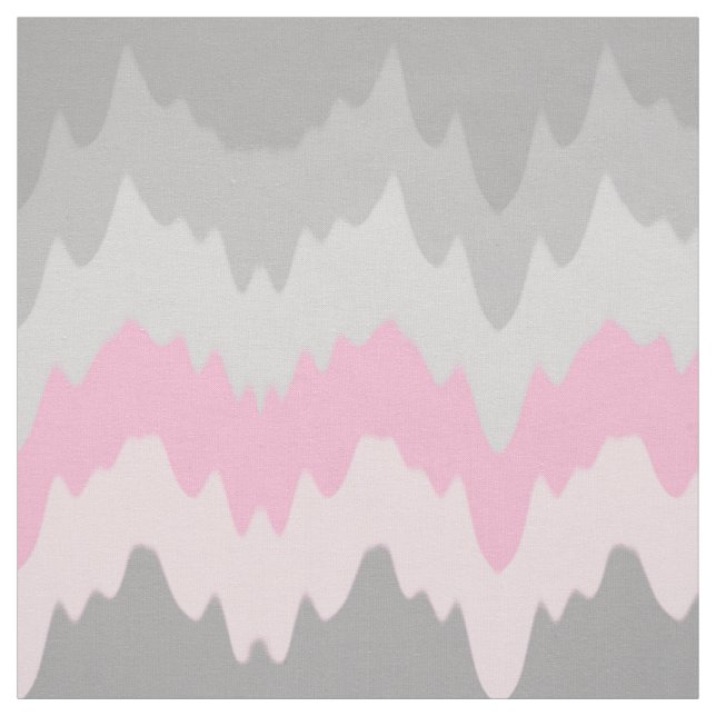 Pink Gray Zickzack Ombre Fade Abstrakt Stoff (Muster)