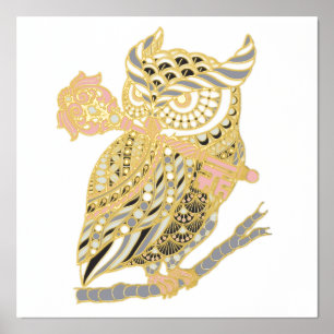 Pink Great Horned Owl Foliendrucke