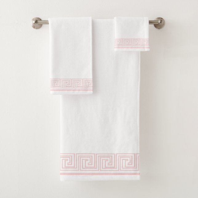 Pink Grecian Frieze Design Badhandtuch Set (Insitu)