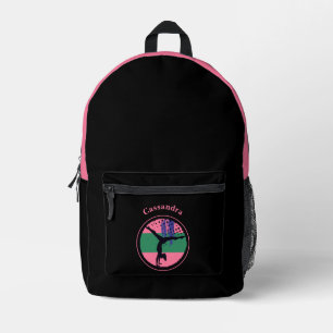 Pink Green Abstrakt Art Gymnastik Bedruckter Rucksack