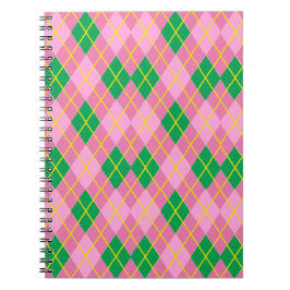 Pink & Green Argyle Notizblock