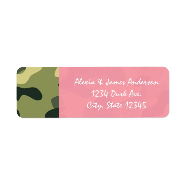 Pink & Green Army Camouflage Camouflage Adressensc (Vorne)