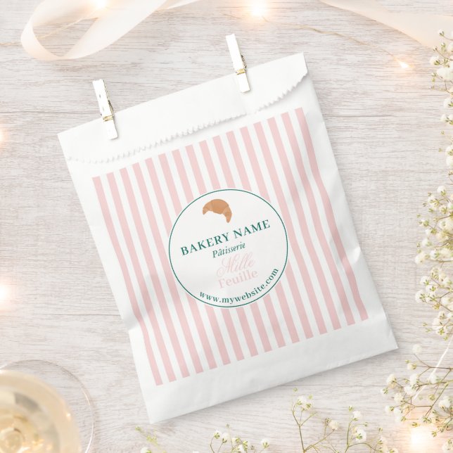 Pink Green Bakery Logo Product Packaging Bag Geschenktütchen (Ausgeschnitten)