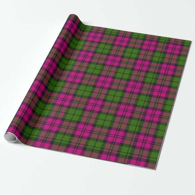 Pink Green Blackwatch Campbell Tartan Kariert Geschenkpapier (Ungerollt)