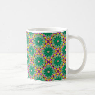 Pink Green Blume Muster Tasse