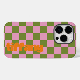 Pink Green Checked Phone Case