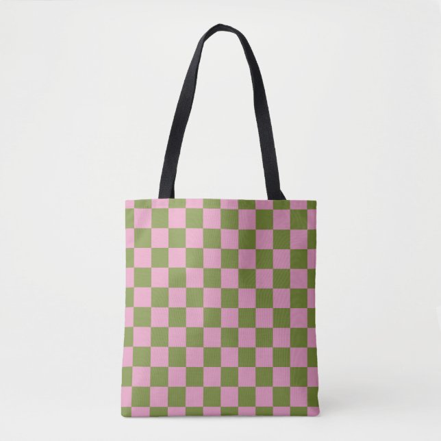 Pink Green Checkered Gingham Pattern (Vorderseite)