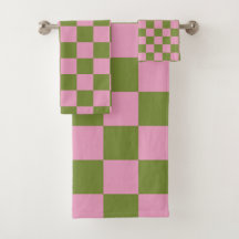 Pink Green Checkered Gingham Pattern