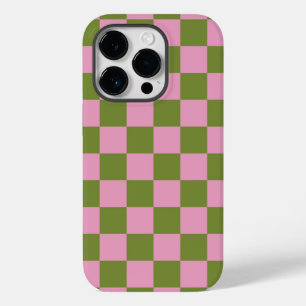 Pink Green Checkered Gingham Pattern Case-Mate iPhone 14 Pro Hülle