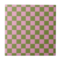 Pink Green Checkered Gingham Pattern