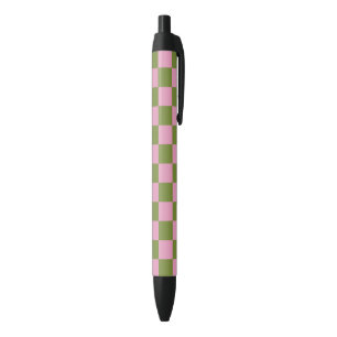Pink Green Checkered Gingham Pattern Kugelschreiber