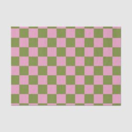 Pink Green Checkered Gingham Pattern Seidenpapier