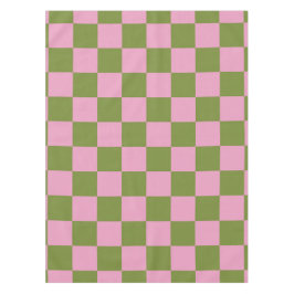 Pink Green Checkered Gingham Pattern Tischdecke