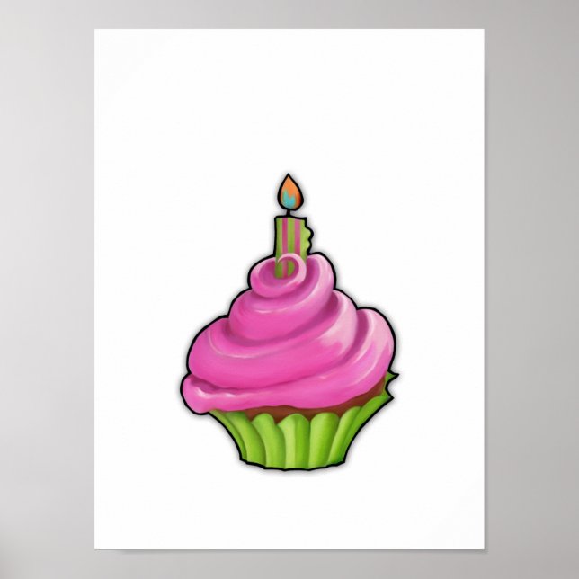 Pink & Green Cupcake Poster (Vorne)