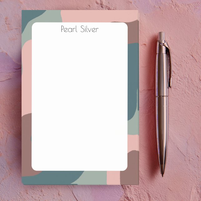 Pink Green Curve CUSTOM Chic Monogram Personalisie Post-it Klebezettel (Pink Green Curve CUSTOM Chic Monogram Personalized Post-it Notes
)