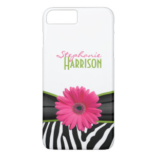 Pink Green Daisy Zebra Print Personalisiert Case-Mate iPhone Hülle