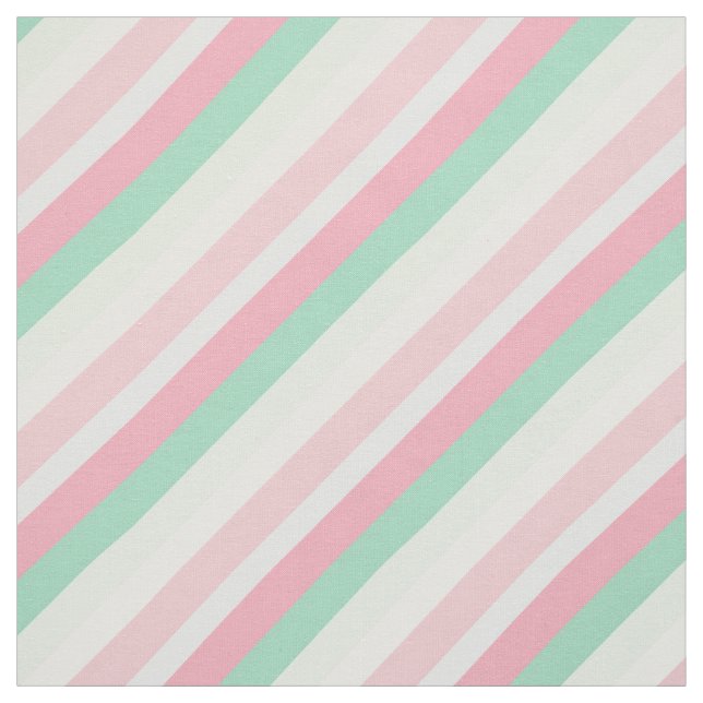 Pink Green Diagonal Stripe Muster Stoff (Muster)