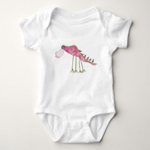 Pink & Green Dragon Baby Bodysuit Baby Strampler