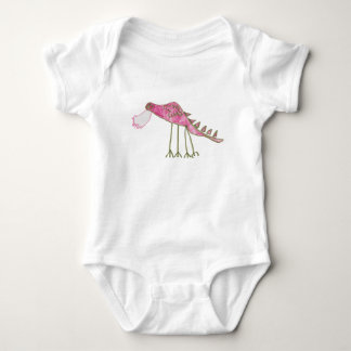 Pink & Green Dragon Baby Bodysuit Strampler