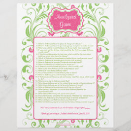 Pink Green Floral New Game Brautparty Game Game