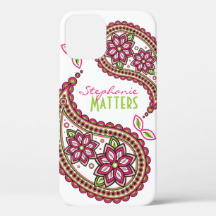 Pink Green Funky Paisley Personalisiert Case-Mate iPhone Hülle