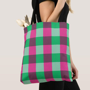 Pink Green Gingham Karo Design