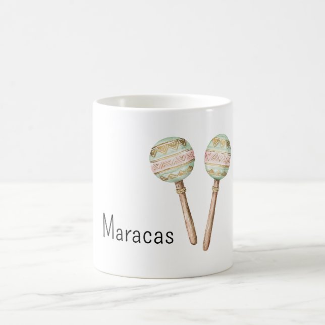 Pink Green Gold Mexican Maracas  Kaffeetasse (Mittel)