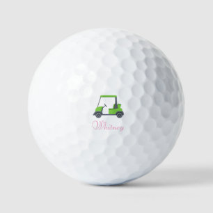 Pink Green Golf Cart Personalisiert lustig Golfball
