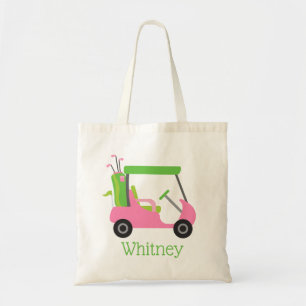 Pink & Green Golf Cart Personalisiert Totbeutel Tragetasche
