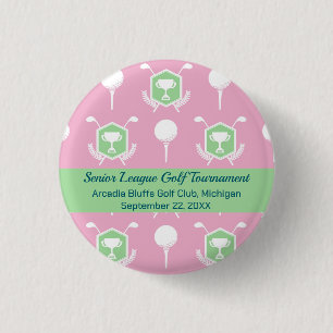 Pink & Green - Golf Liga Party Favor Knopf Button