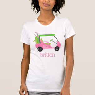 Pink & Green Golf Personalisiert T - Shirt