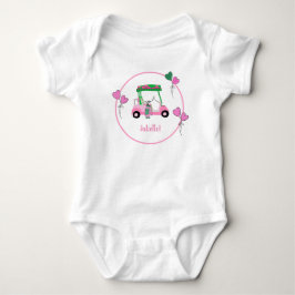 Pink & Green Golf Thema Personalisiertes Party Baby Strampler