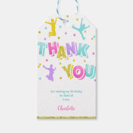 Pink & Green Jump Geschenketiketten Geschenkanhänger