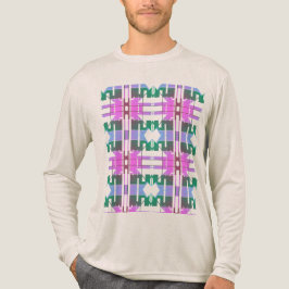 Pink Green Lavender Tribal Art kleine Fliesen Desi Tri-Blend Shirt