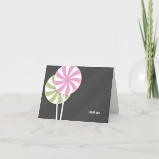 Pink & Green Lollipops Vielen Dank für Ihre Anmerk Dankeskarte