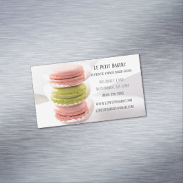 Pink Green Macarons Food Pastry Koch Bäckerei Bake Magnetische Visitenkarte