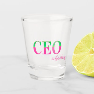 Pink & Green Motivations-CEO in Ausbildung Schnapsglas