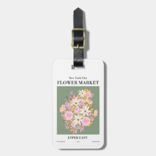 Pink Green New York City Blume Market Udost Gepäckanhänger