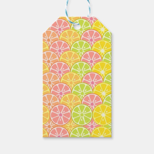 PINK GREEN ORANGE YELLOW FRUIT SLICS GESCHENKANHÄNGER (Vorderseite)
