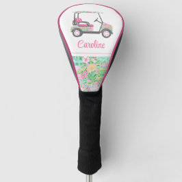 Pink & Green Palm Beach Golf Cart Personalisiert Headcover