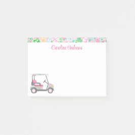 Pink & Green Palm Beach Golf Cart Personalisiert Post-it Klebezettel