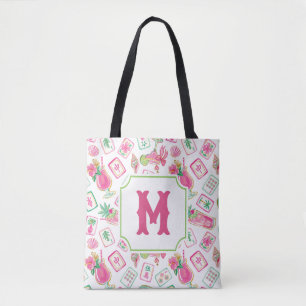 Pink & Green Palm Beach Mahjong & Mixers Monogramm