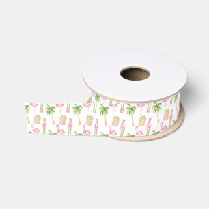 Pink & Green Palm Beach Nussknacker Weihnachten Ripsband