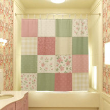 Pink Green Patchwork Quilt Rustikales Bauernhaus B