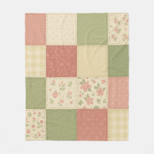 Pink Green Patchwork Quilt Rustikales Bauernhaus B
